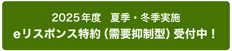 2025年度　夏季・冬季実施eリスポンス特約（需要抑制型）受付中！