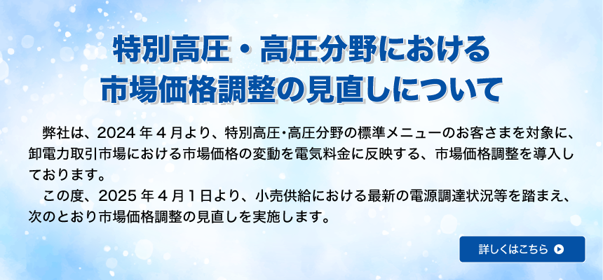 特別高圧・高圧分野における市場価格調整の見直しについて