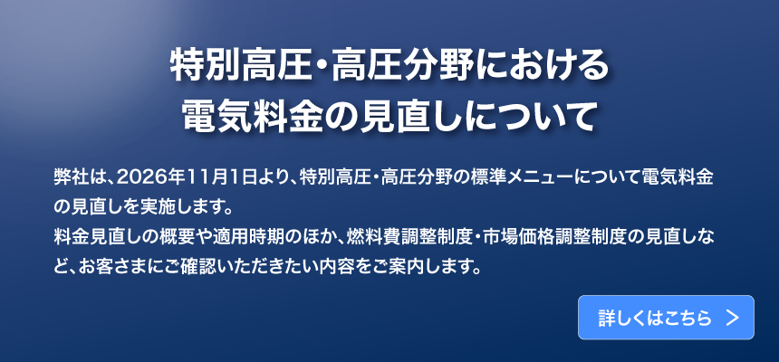 特別高圧・高圧分野における電気料金の見直しについて